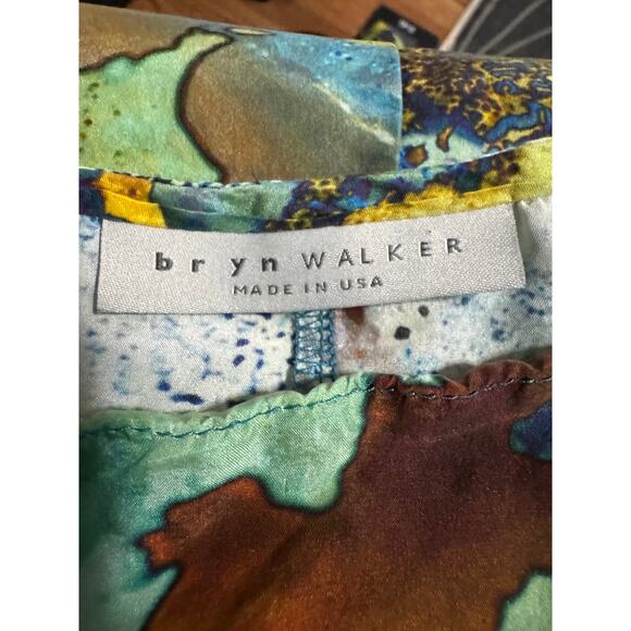 Bryn Walker Silk Maxi Dress | Abstract Painterly Print | Made in USA | Size S - Picture 5 of 8